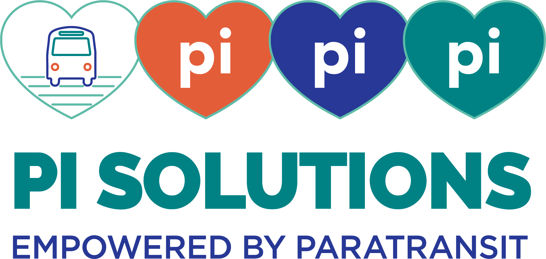 Paratransit Inc Logo with a bus and hearts.
