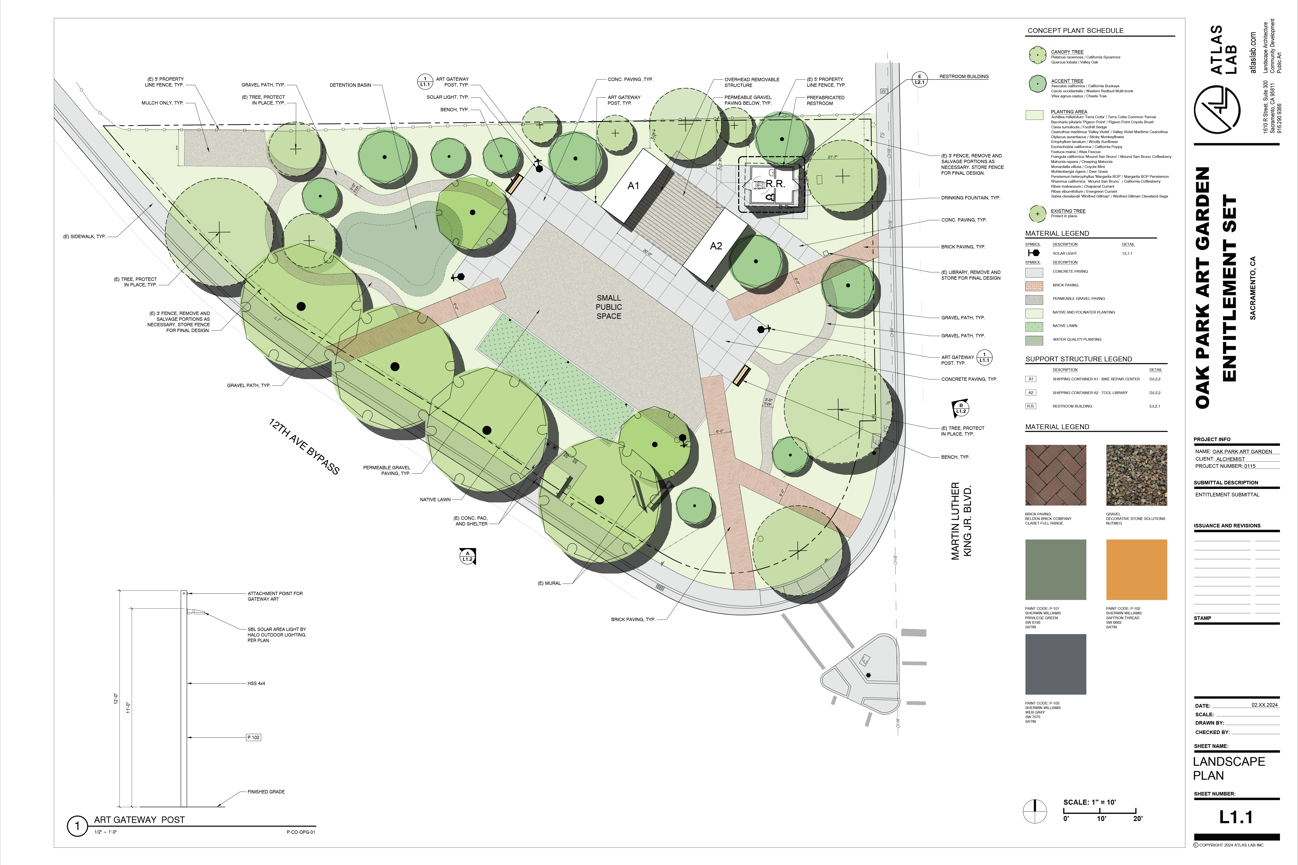 Oak Park Art Garden Landscape Plan